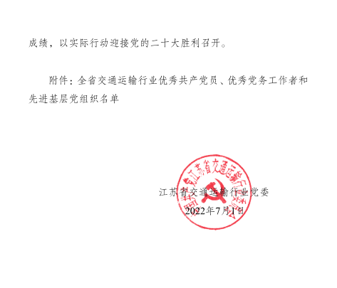 庄旭东荣获“全省交通运输行业优秀共产党员”称号